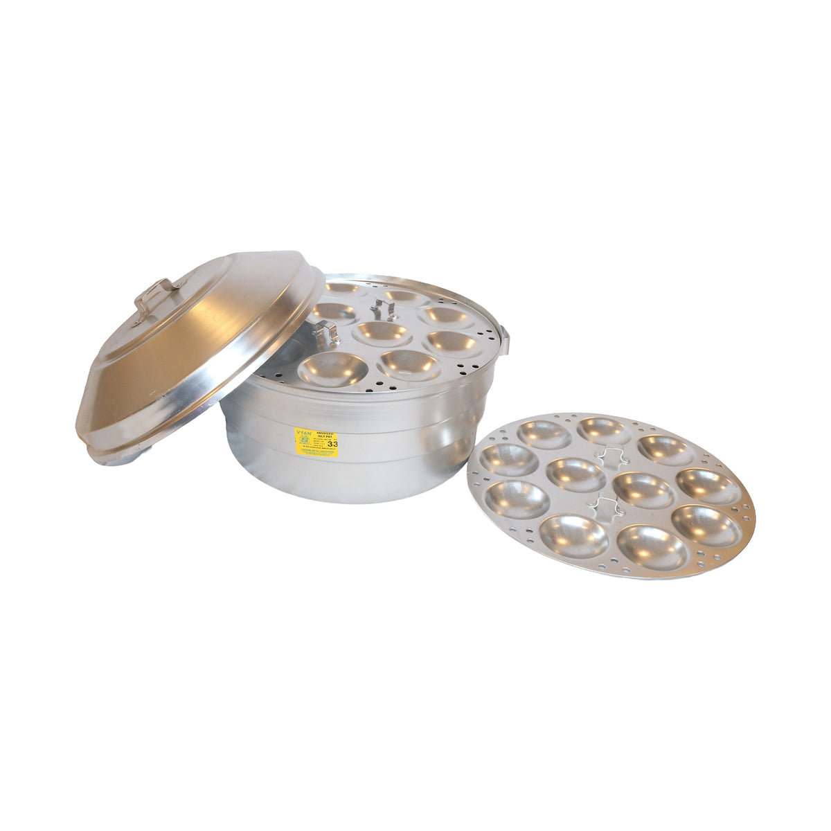 Aluminum Idli Cooker with Twelve-Cavity Tray, image 2