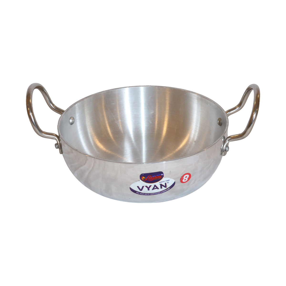 Aluminum Kadai with Riveted Handles, image 1