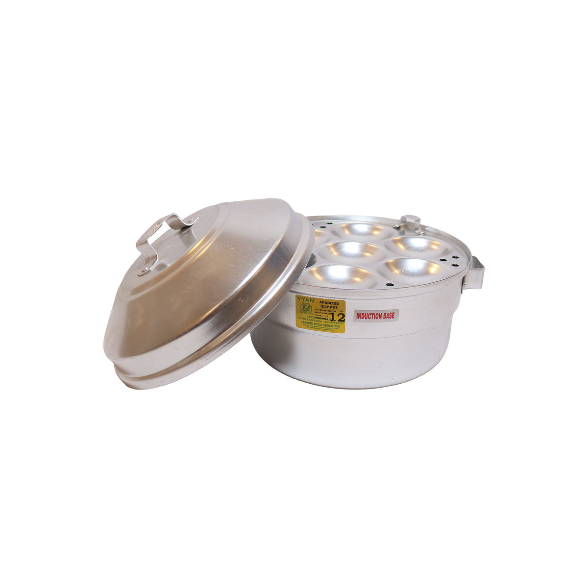 Anodized Aluminum Idly Pot with Domed Lid, image 2