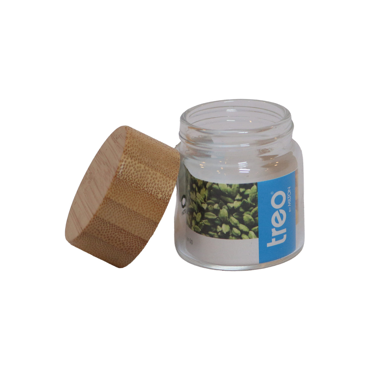 Borosilicate Glass Storage Jar with Wooden Lid, image 1