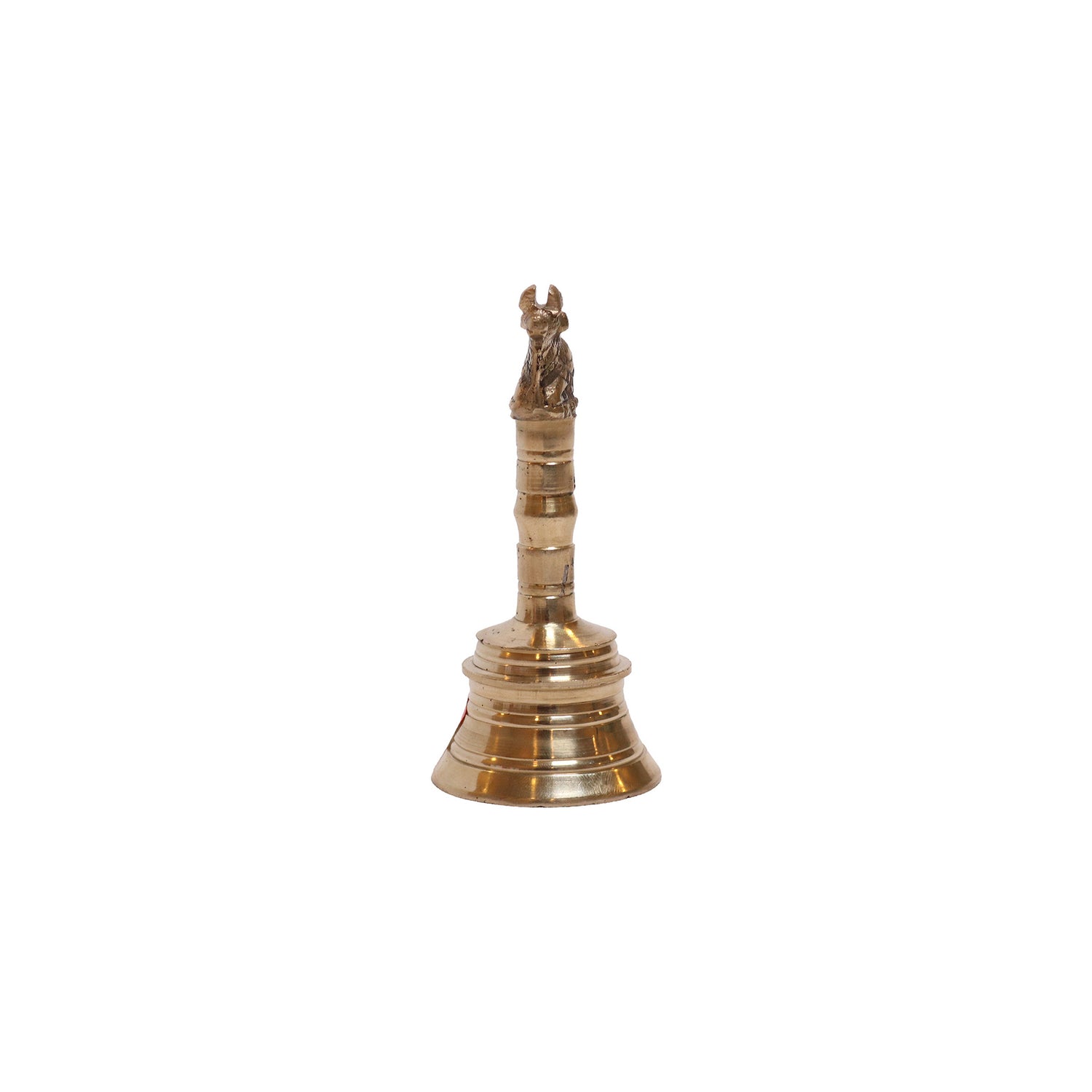 Brass Bell with Seated Animal Finial, image 1