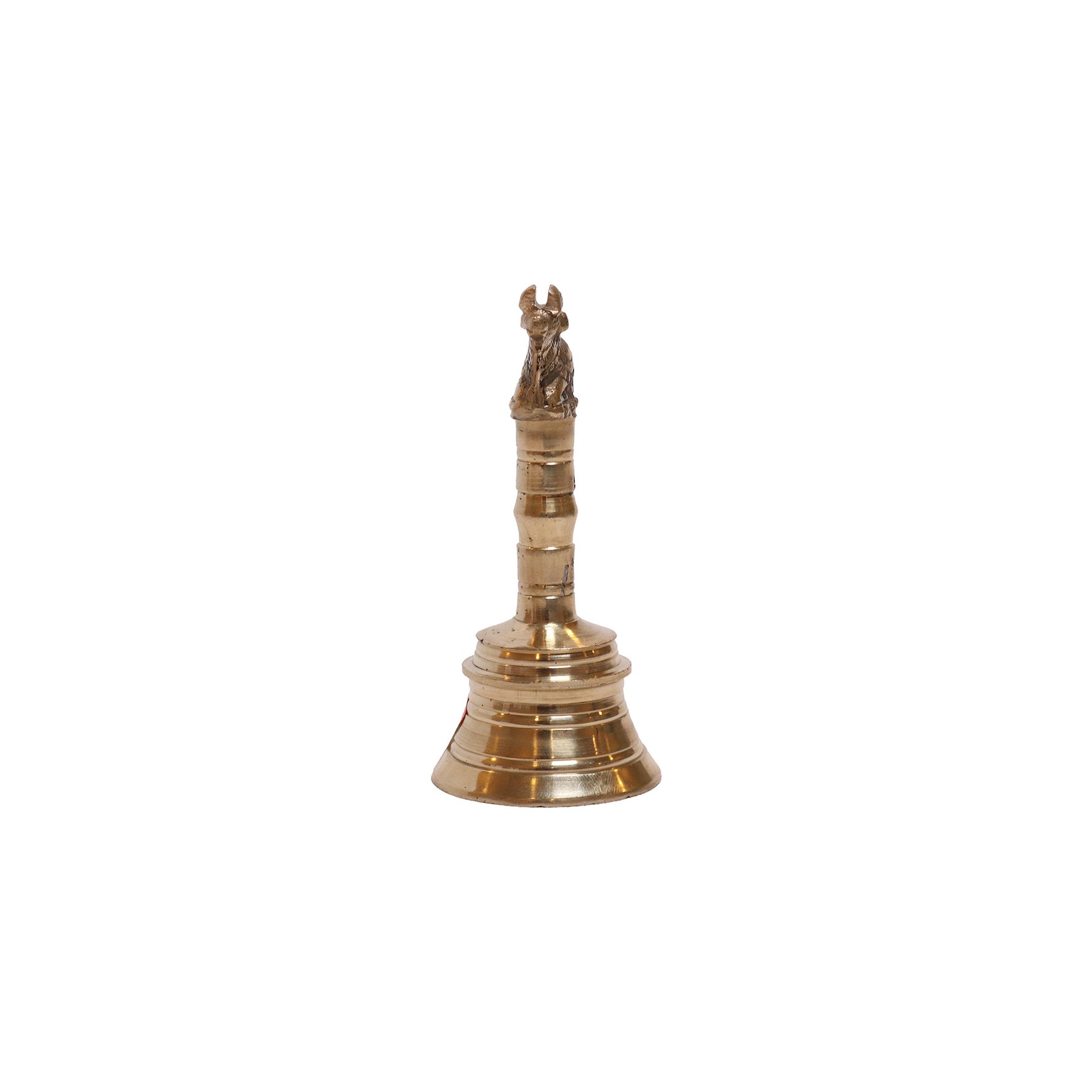 Brass Bell with Seated Animal Finial, image 1