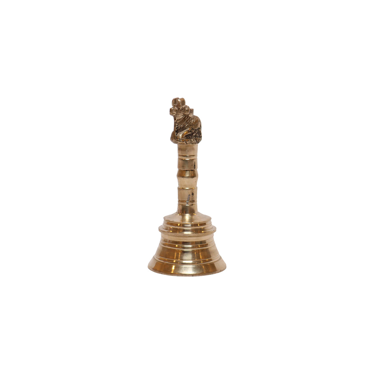 Brass Bell with Seated Animal Finial, image 2