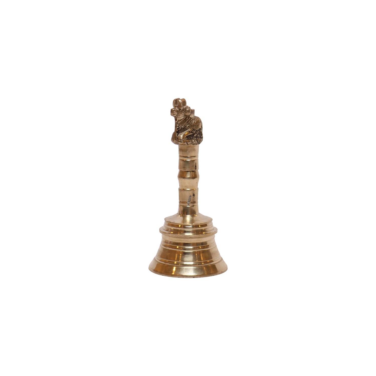 Brass Bell with Seated Animal Finial, image 2