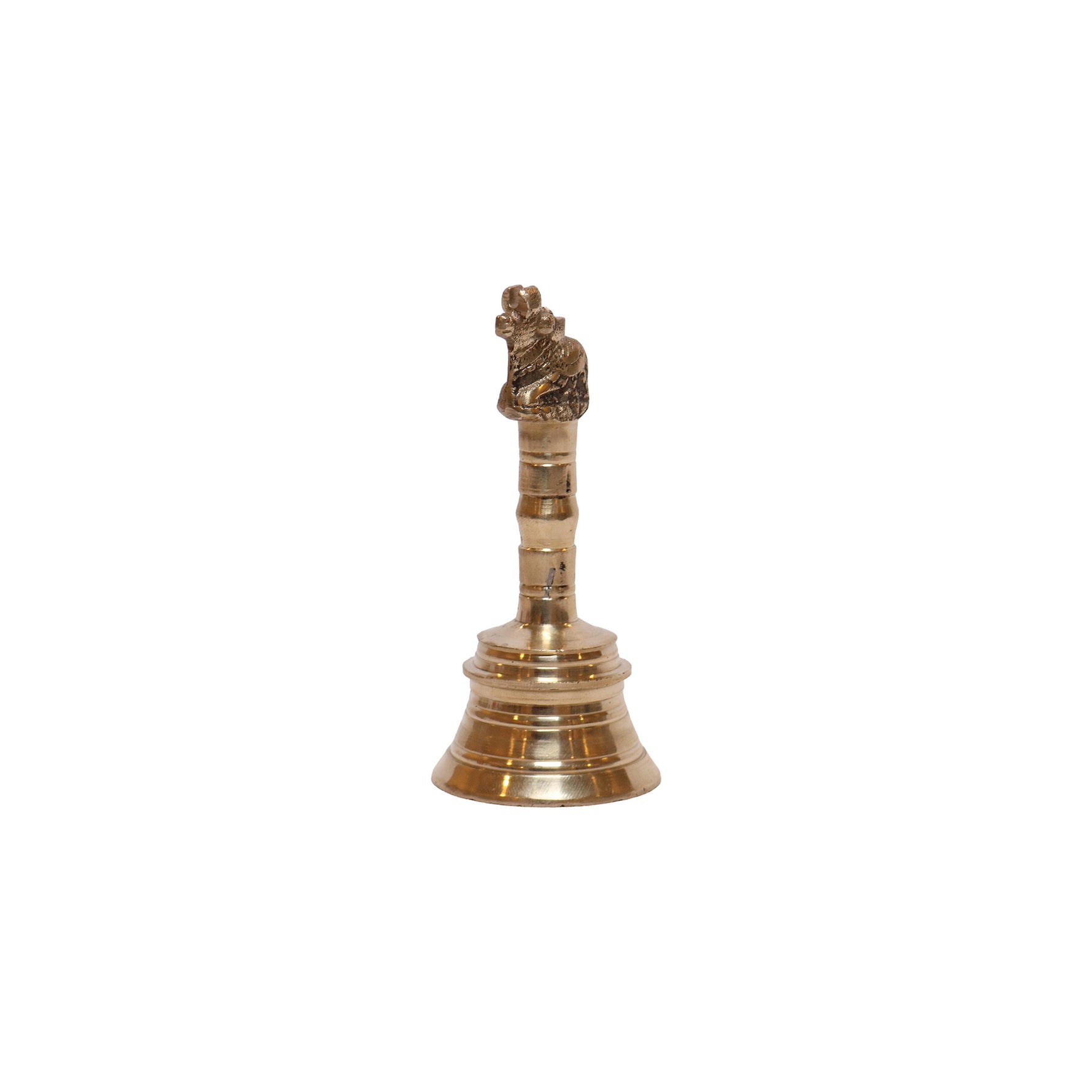 Brass Bell with Seated Animal Finial, image 2