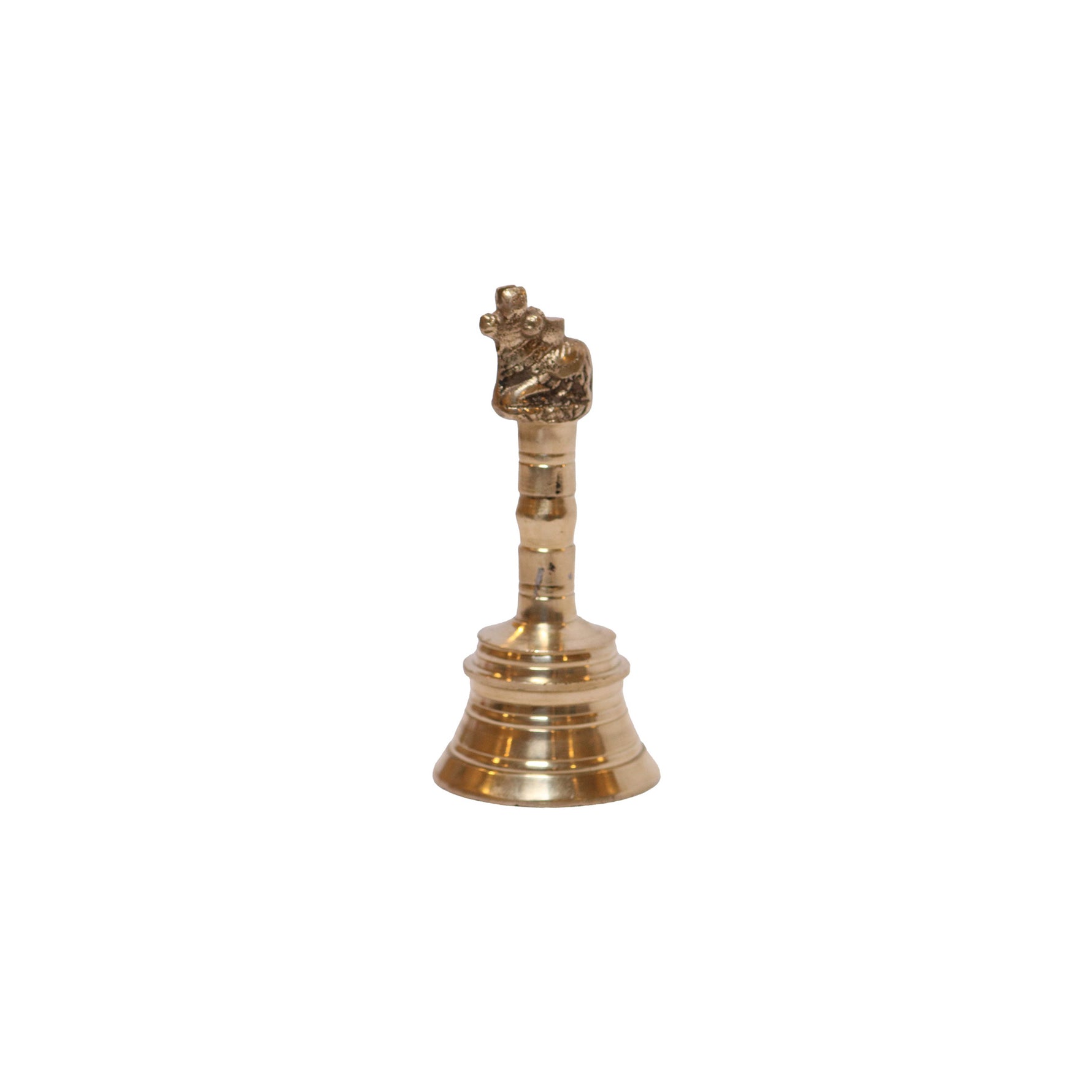 Brass Bell with Seated Animal Finial, image 3