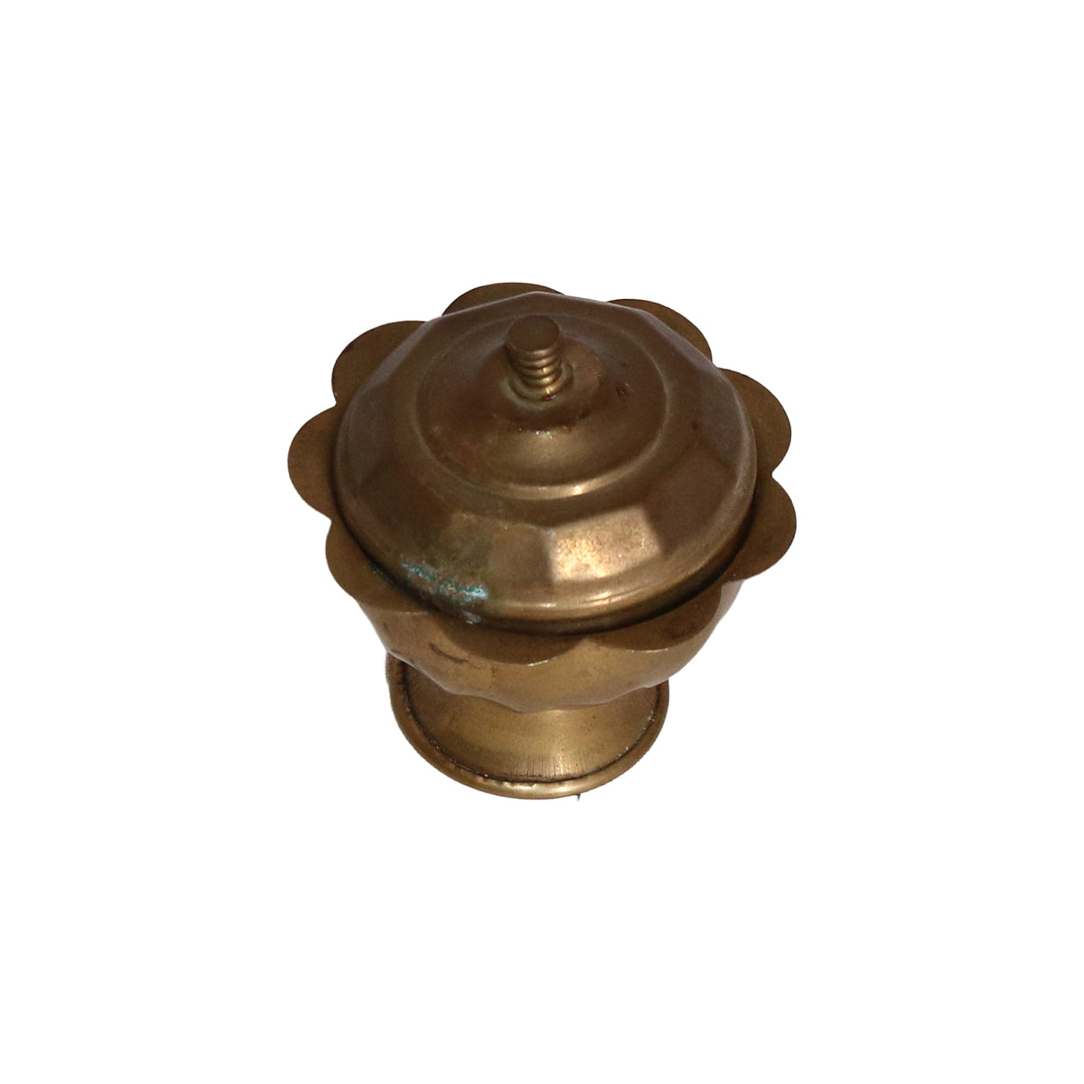 Brass Covered Bowl with Pedestal Base, image 2