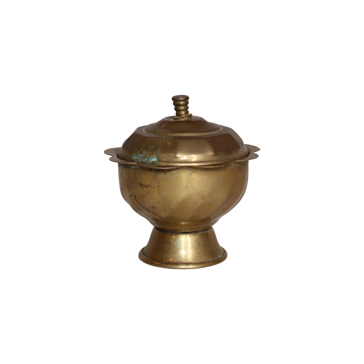 Brass Covered Bowl with Pedestal Base, image 5