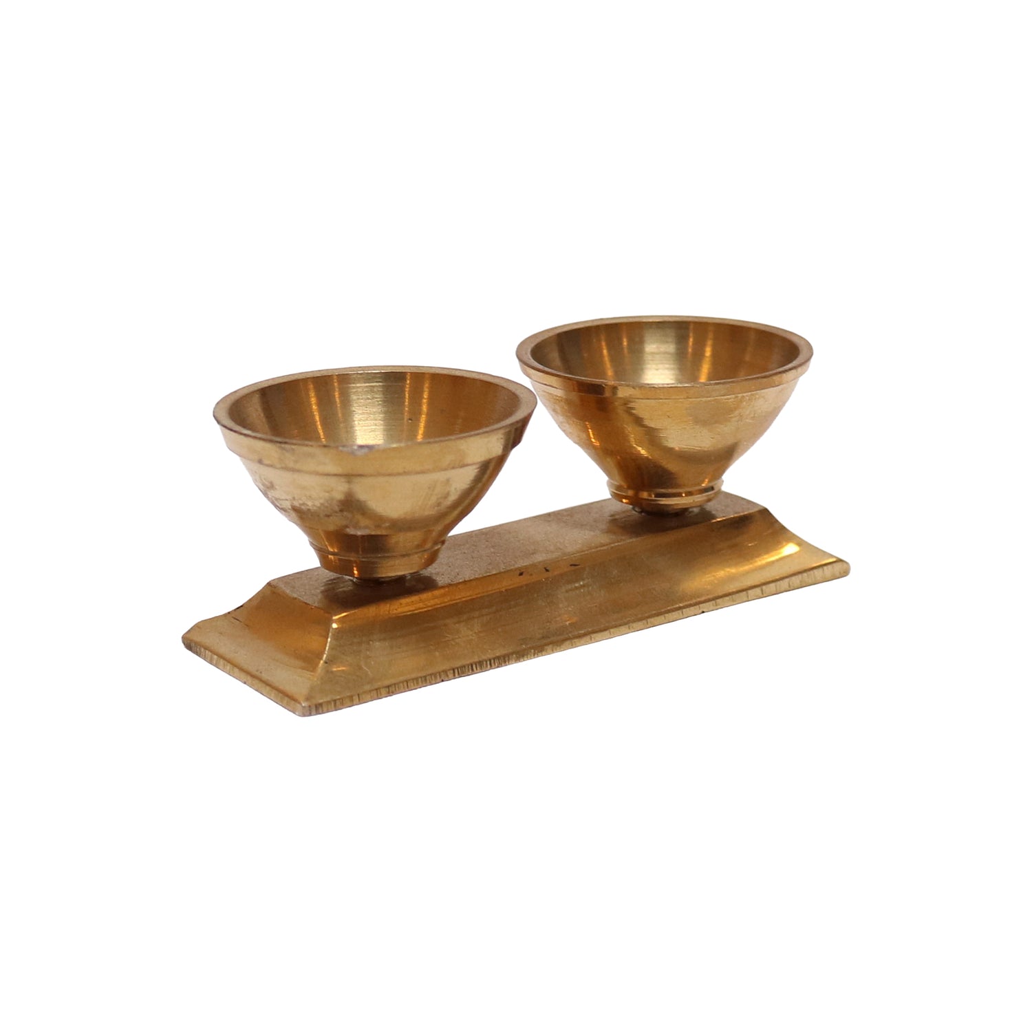 Brass Dual-Bowl Holder, image 1