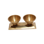 Brass Dual-Bowl Holder, image 2