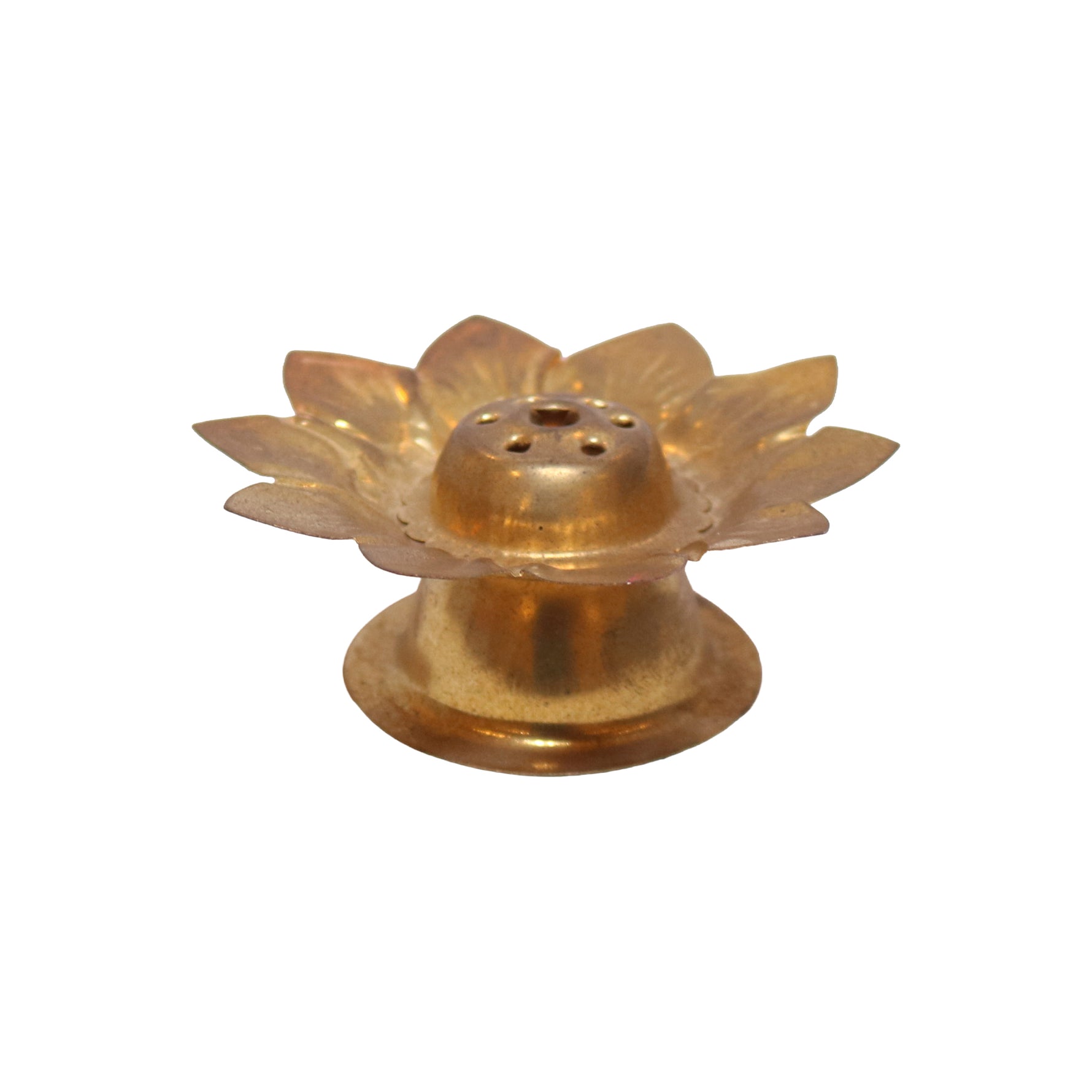 Brass Lotus Incense Burner Stand, image 1