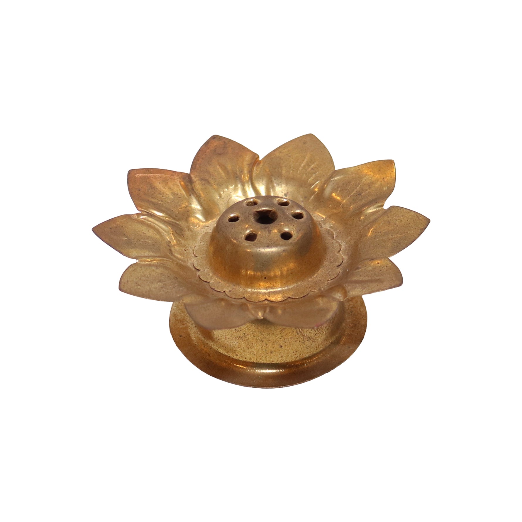 Brass Lotus Incense Burner Stand, image 2