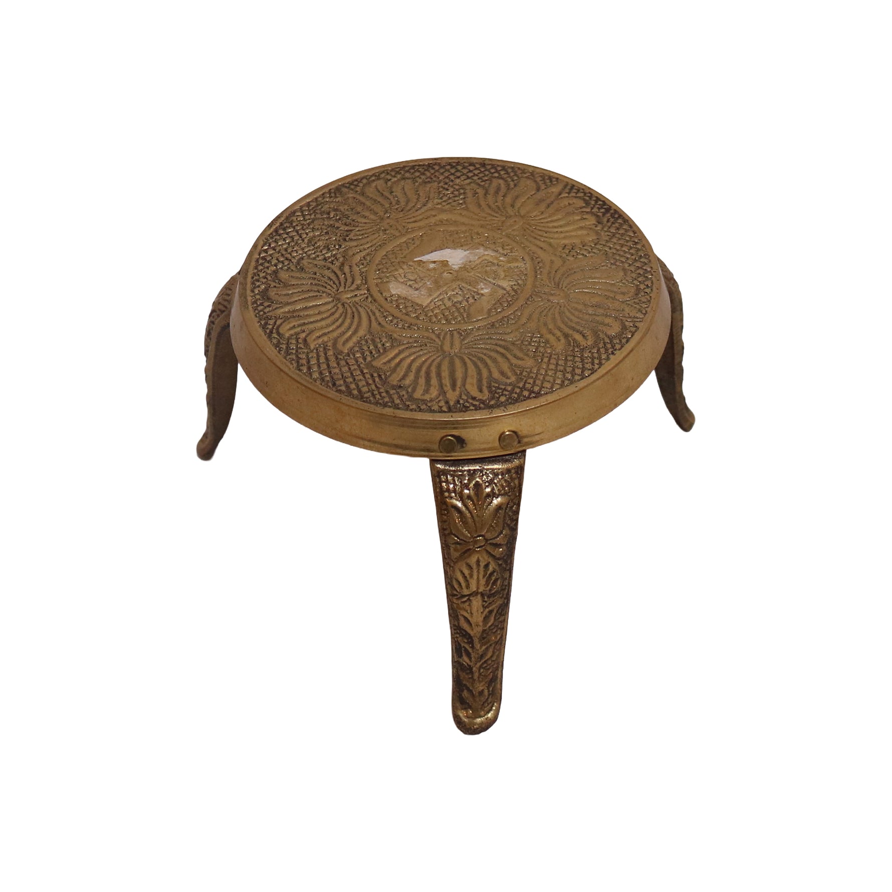 Brass Mukkali Stool, image 2