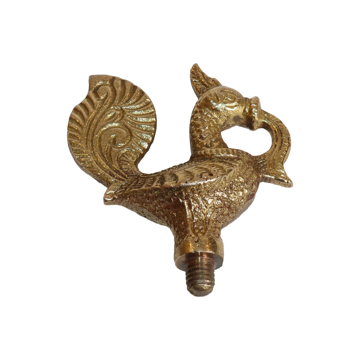 Brass Rooster Lamp Finial, image 1