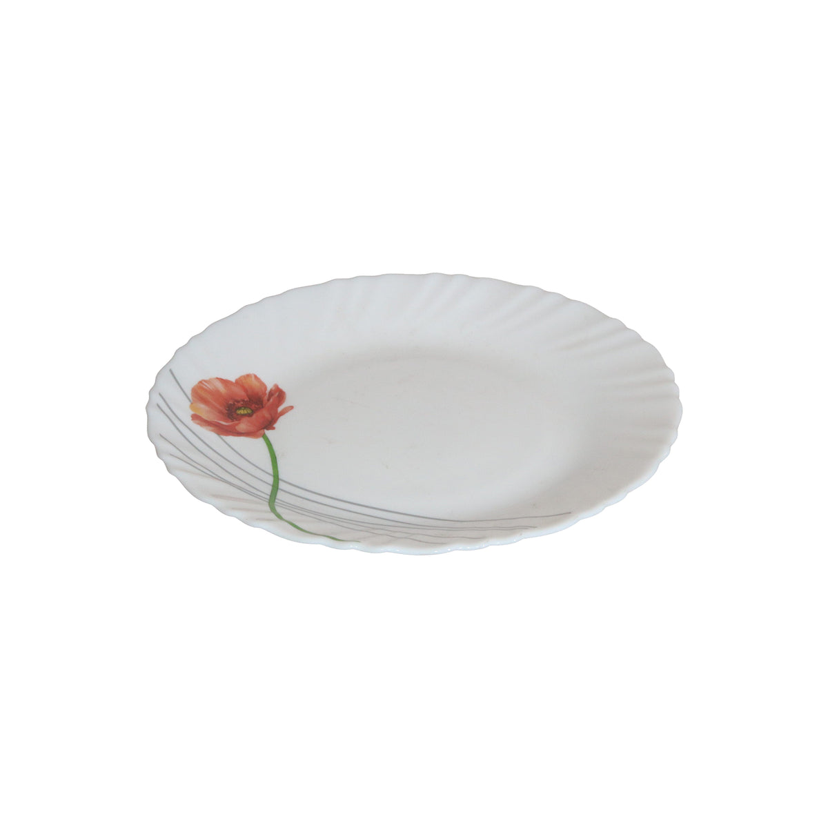 Ceramic Quarter Plate with Scalloped Edge, image 1