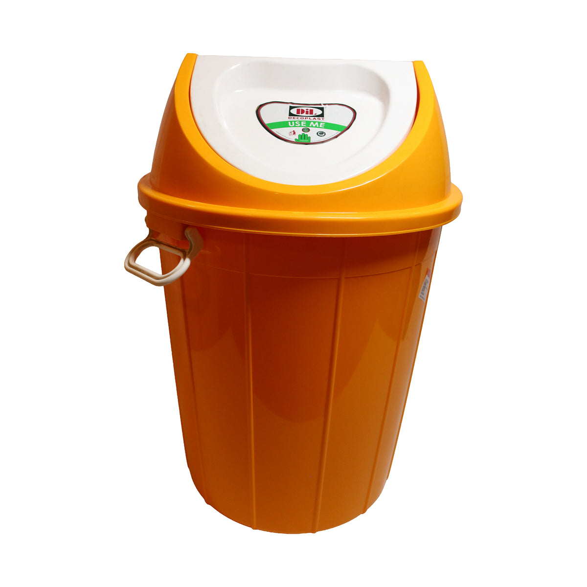Dil Decoplast 50 Litre Orange Plastic Swing Bin, image 1