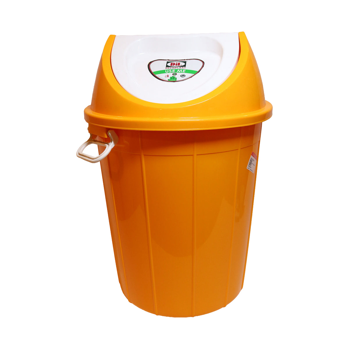 Dil Decoplast 50 Litre Orange Plastic Swing Bin, image 3