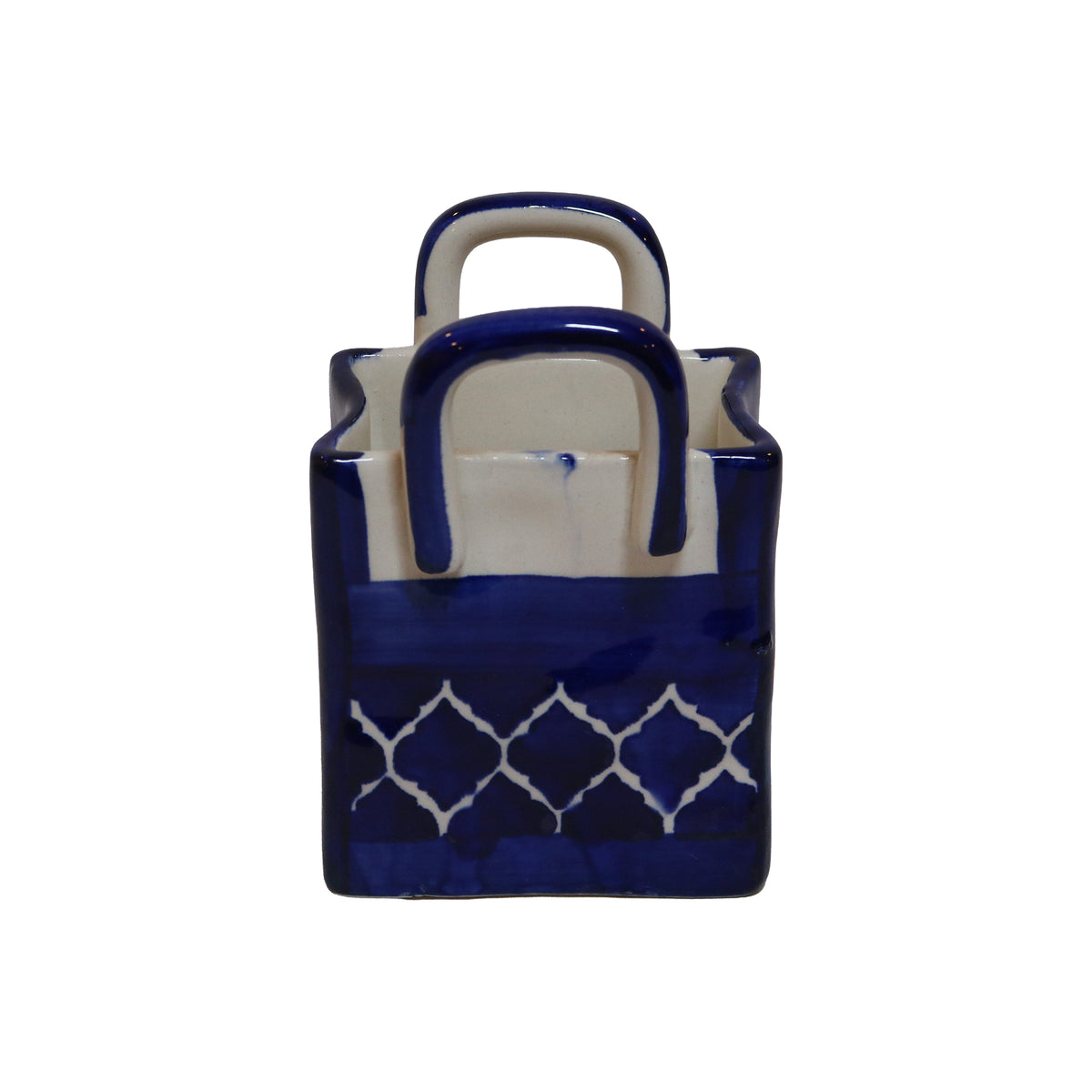 Hand-Painted Ceramic Basket, image 1
