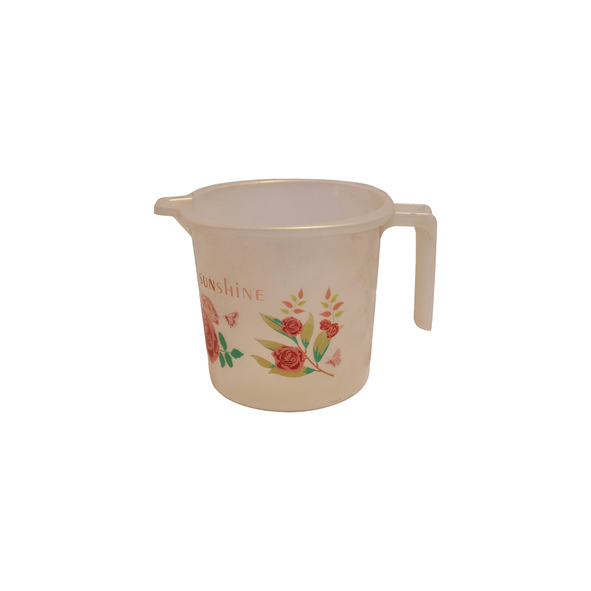 Plastic Bath Mug with Floral Butterfly Print, image 1