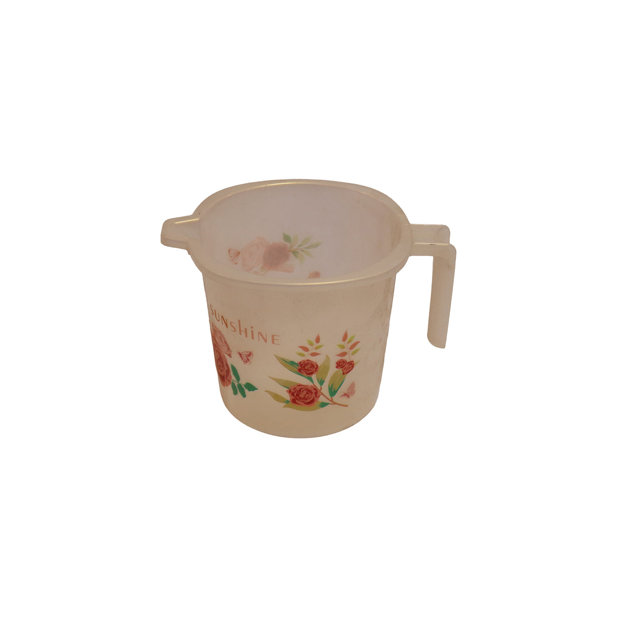 Plastic Bath Mug with Floral Butterfly Print, image 2
