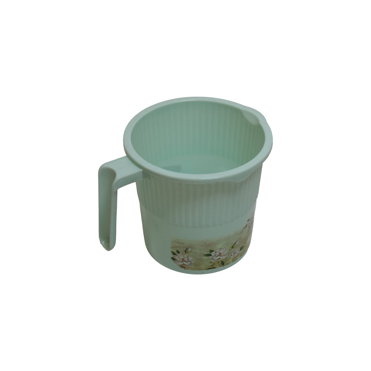 Plastic Mug with Vertical Fluting & Floral Print, image 2