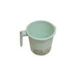 Plastic Mug with Vertical Ribbed Texture and Floral Band, image 2