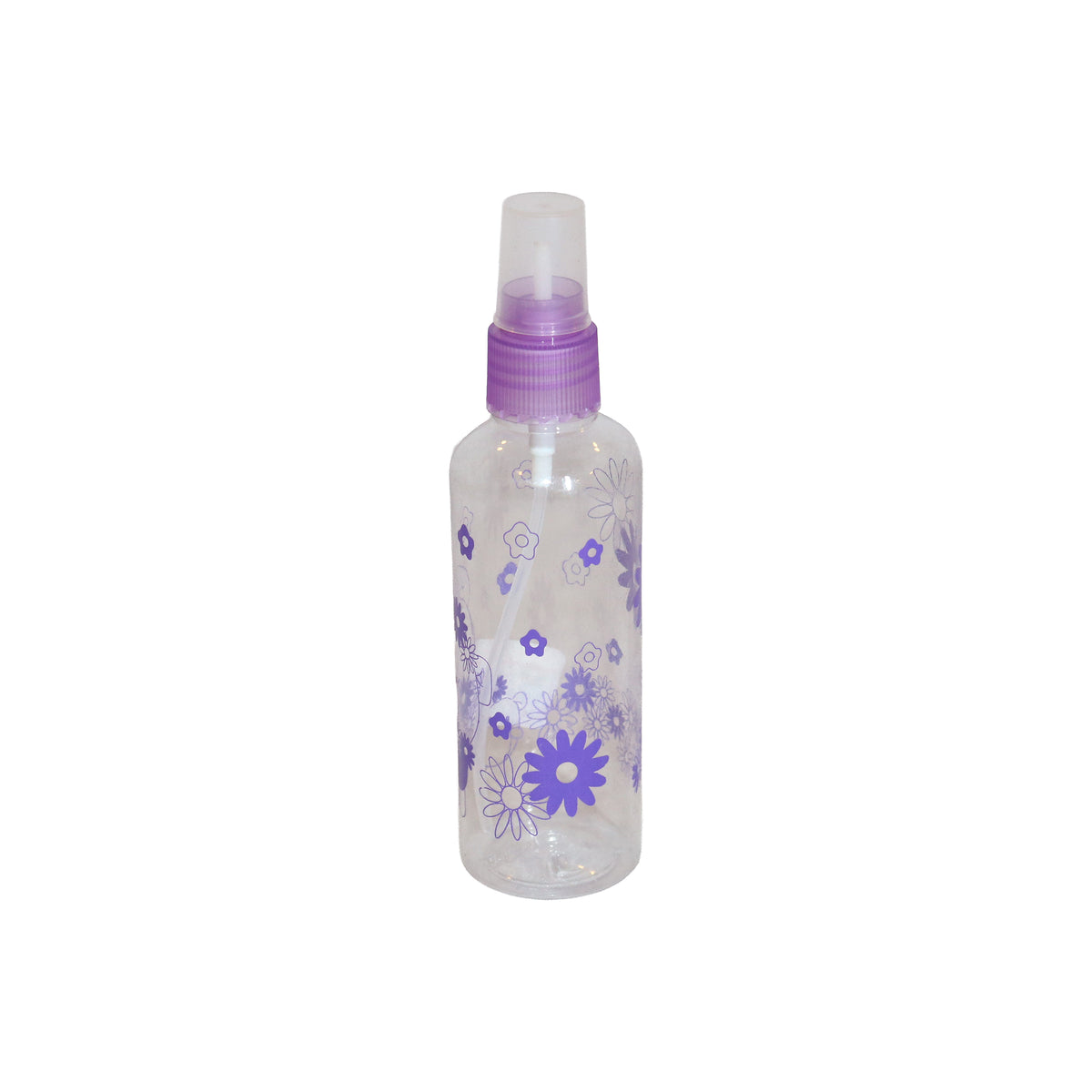 Plastic Spray Bottle with Purple Floral Motif, image 1