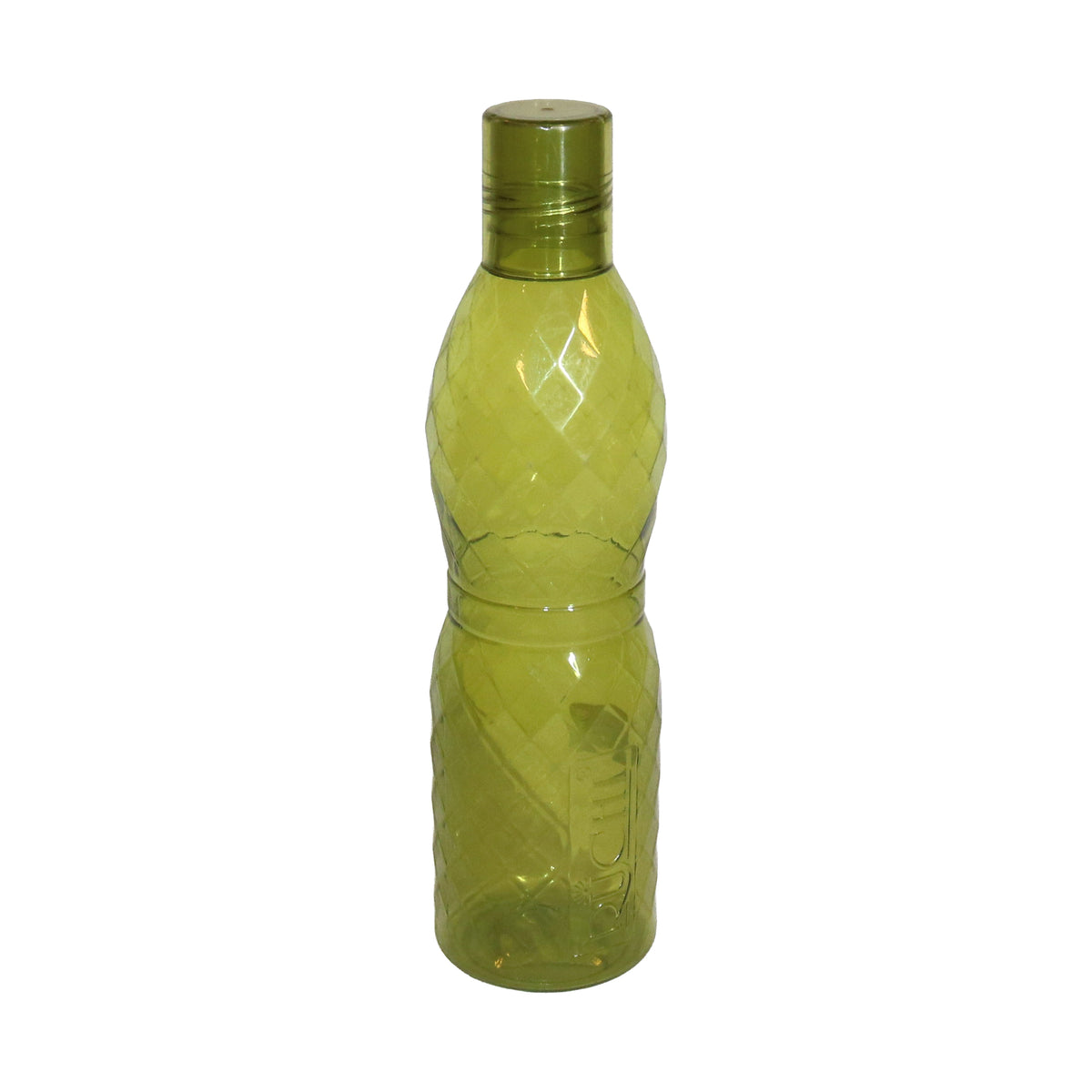 Plastic Water Bottle with Diamond-Patterned Hourglass Shape, image 1