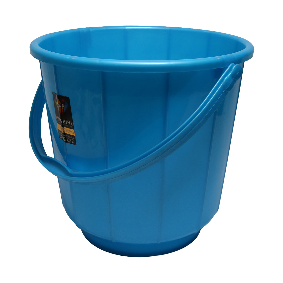 Plastic Water Bucket with Ribbed Design, image 1