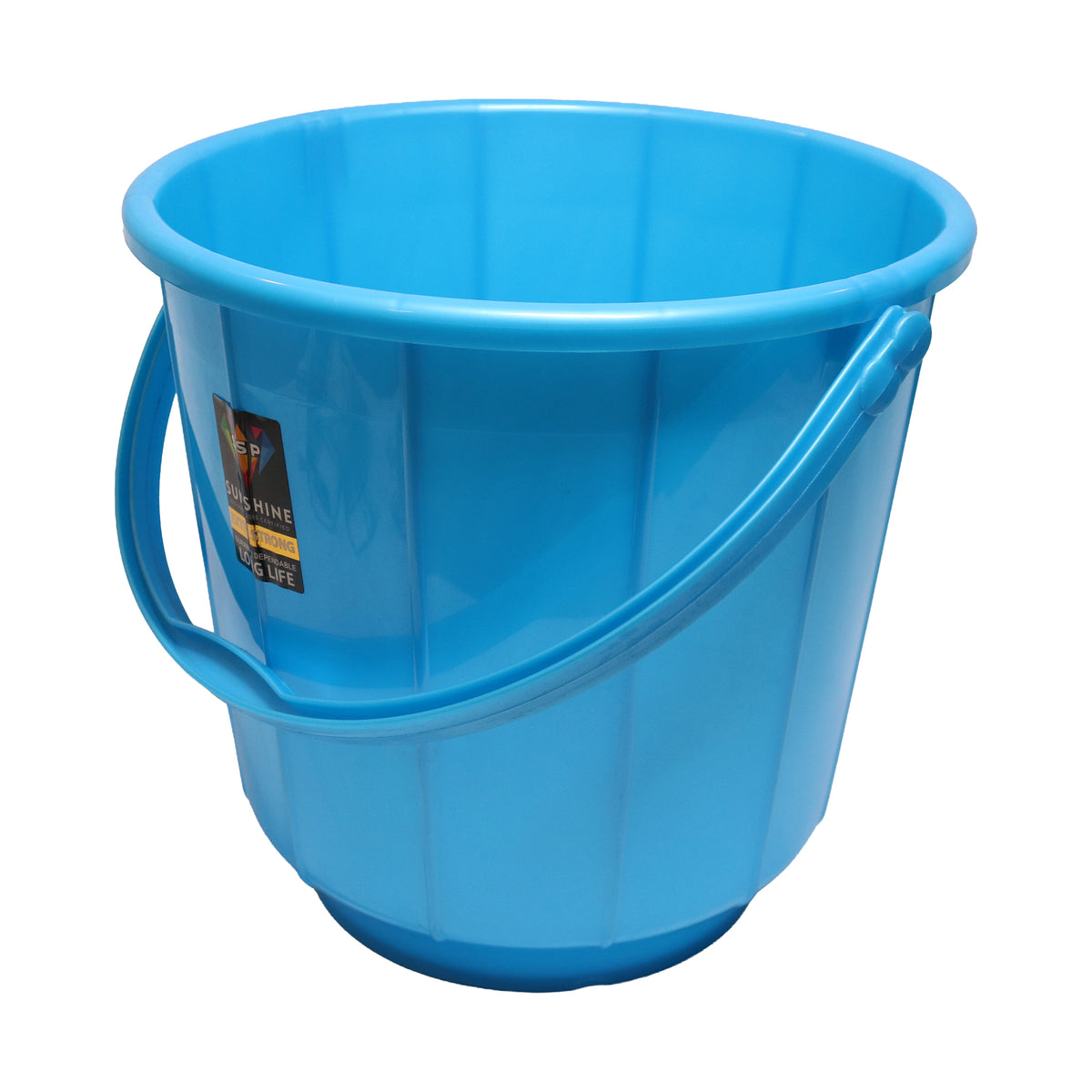 Plastic Water Bucket with Ribbed Design, image 2