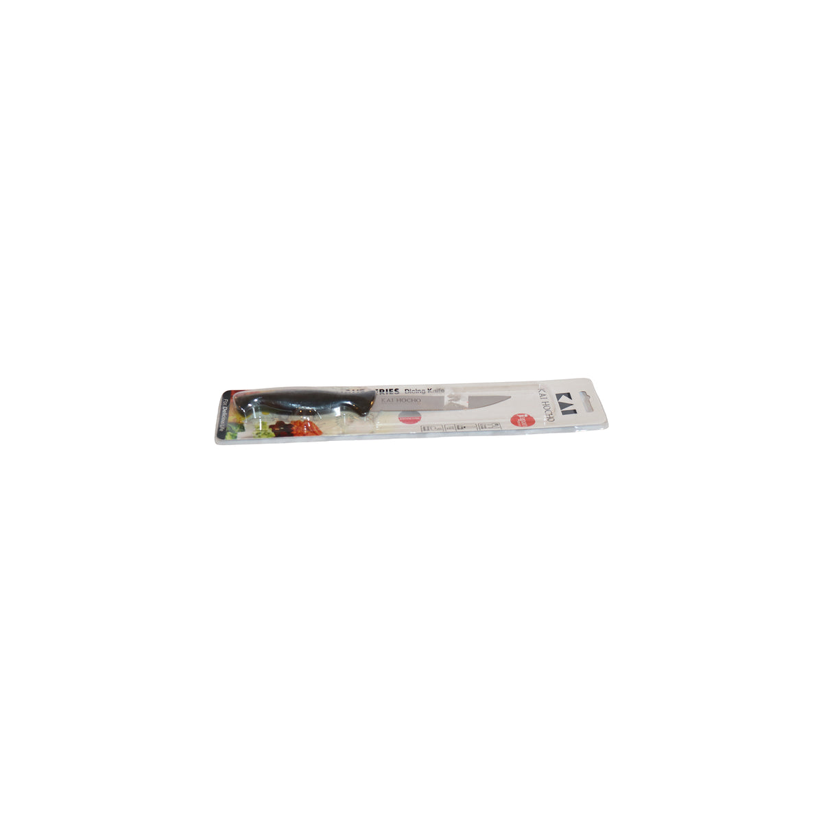 Serrated Dicing Knife with Matte Black Handle, image 1