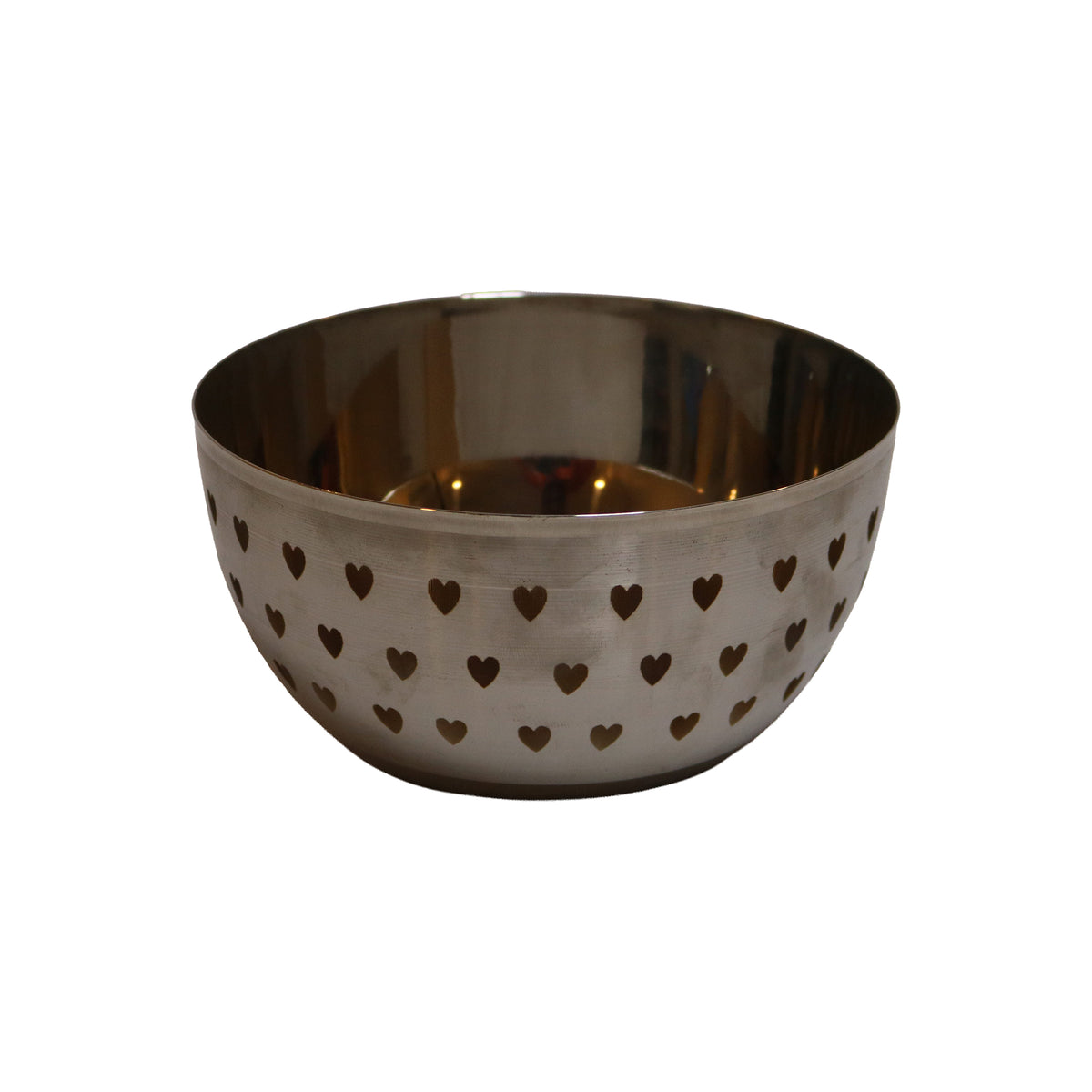 Stainless Steel Bowl with Heart Cutout Design, image 1