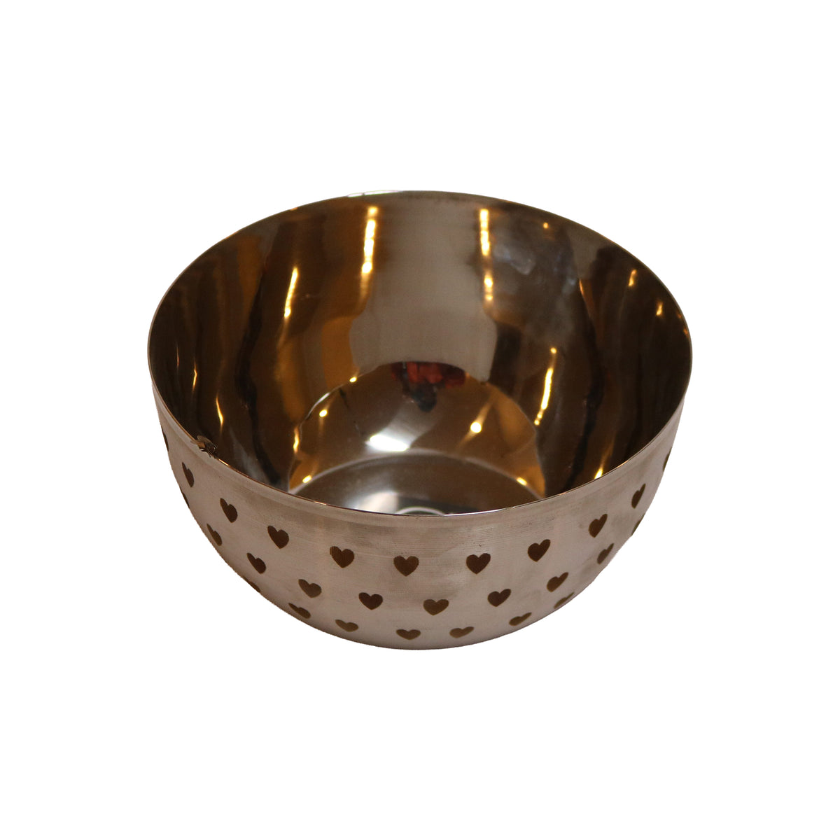 Stainless Steel Bowl with Heart Cutout Design, image 2