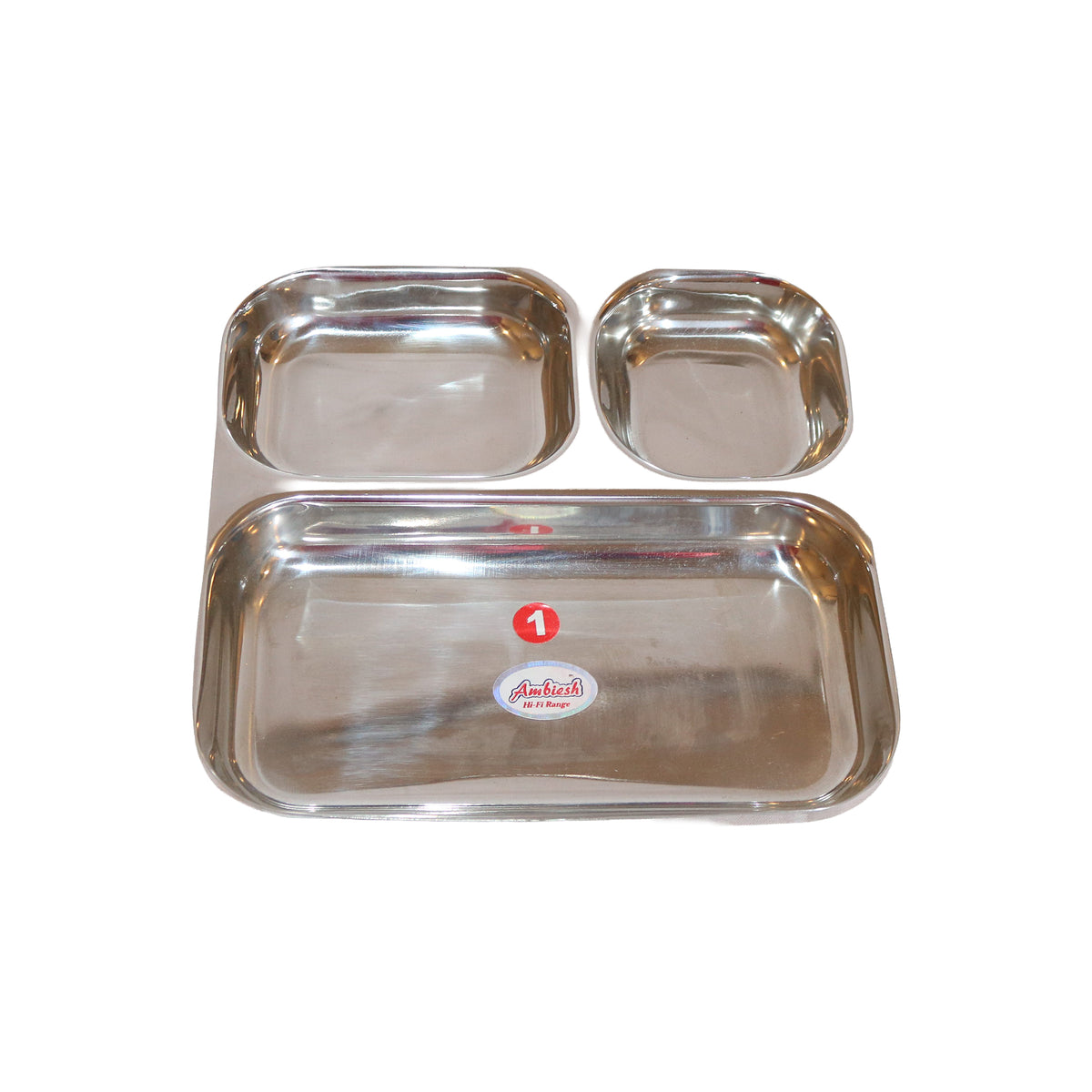 Stainless Steel Compartment Plate, image 3