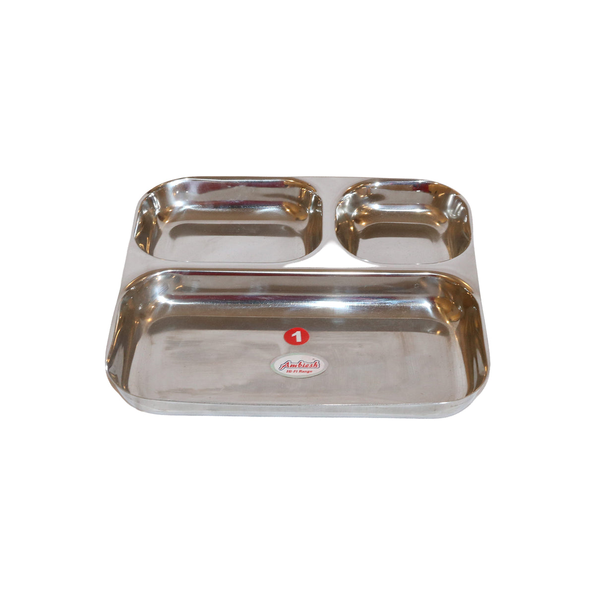 Stainless Steel Compartment Plate, image 1