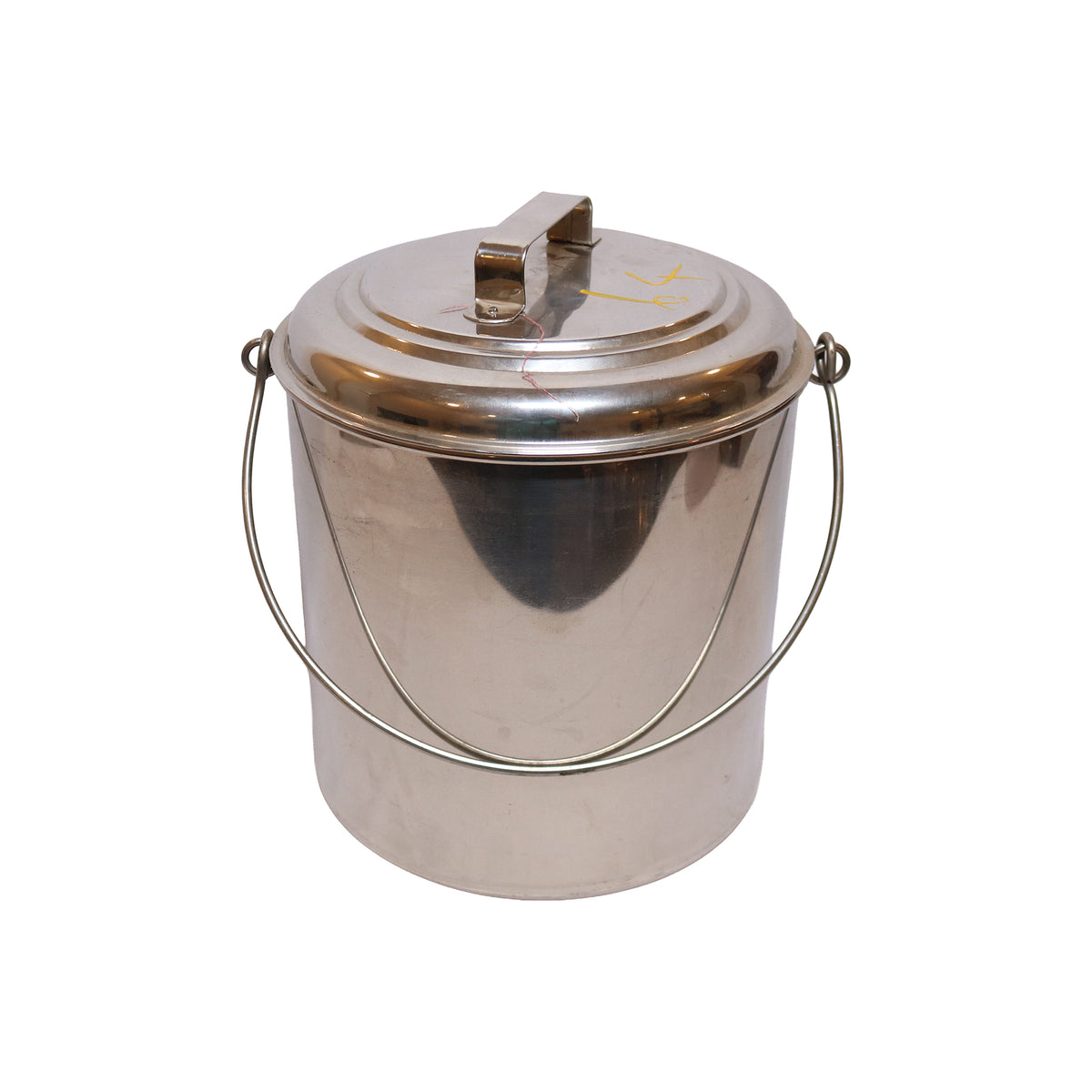 Stainless Steel Cylindrical Bucket with Lid, image 1