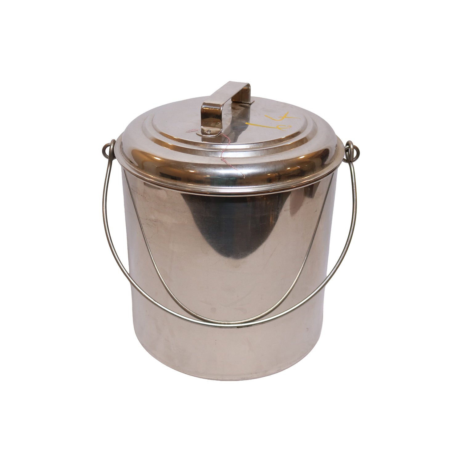 Stainless Steel Cylindrical Bucket with Lid, image 1
