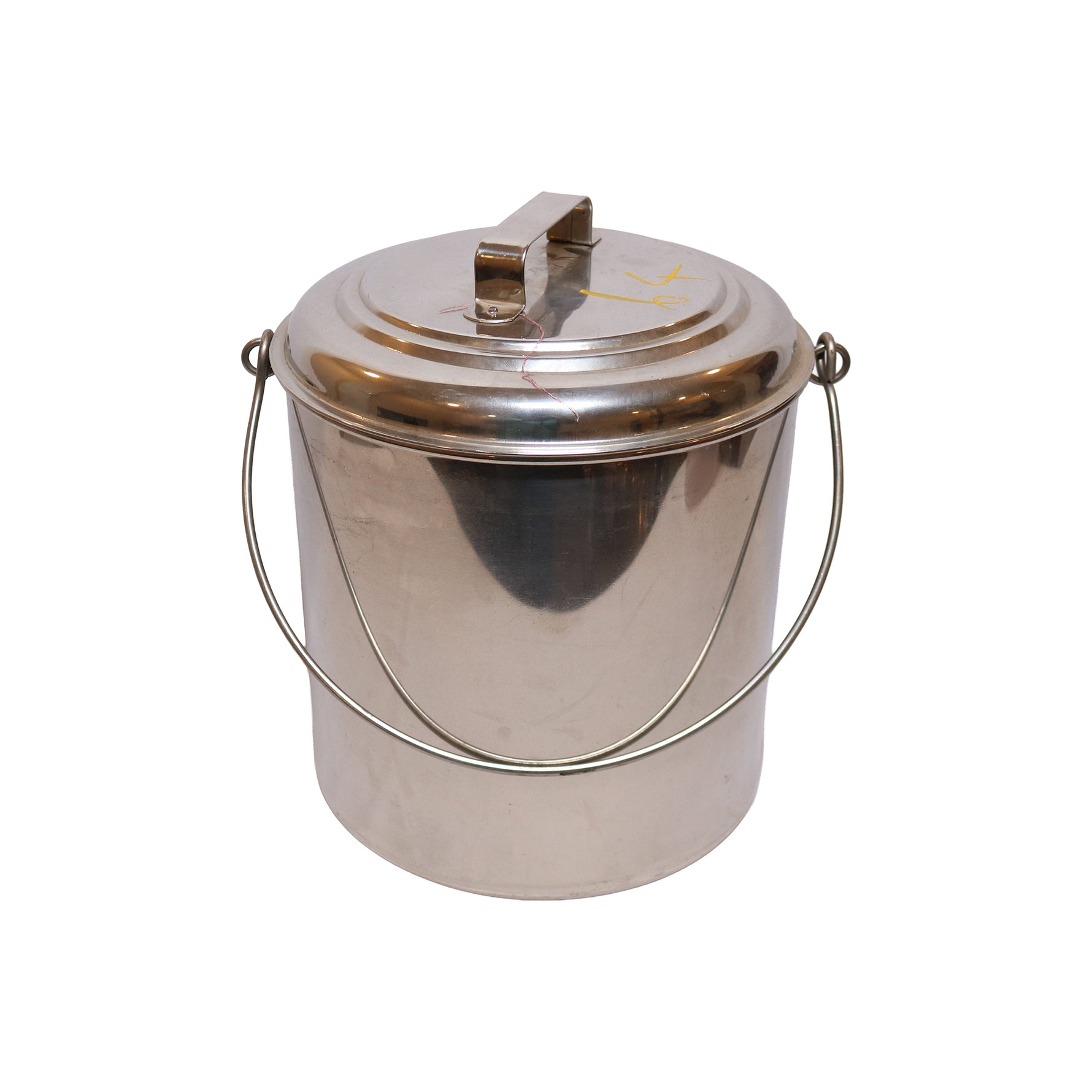 Stainless Steel Cylindrical Bucket with Lid, image 1