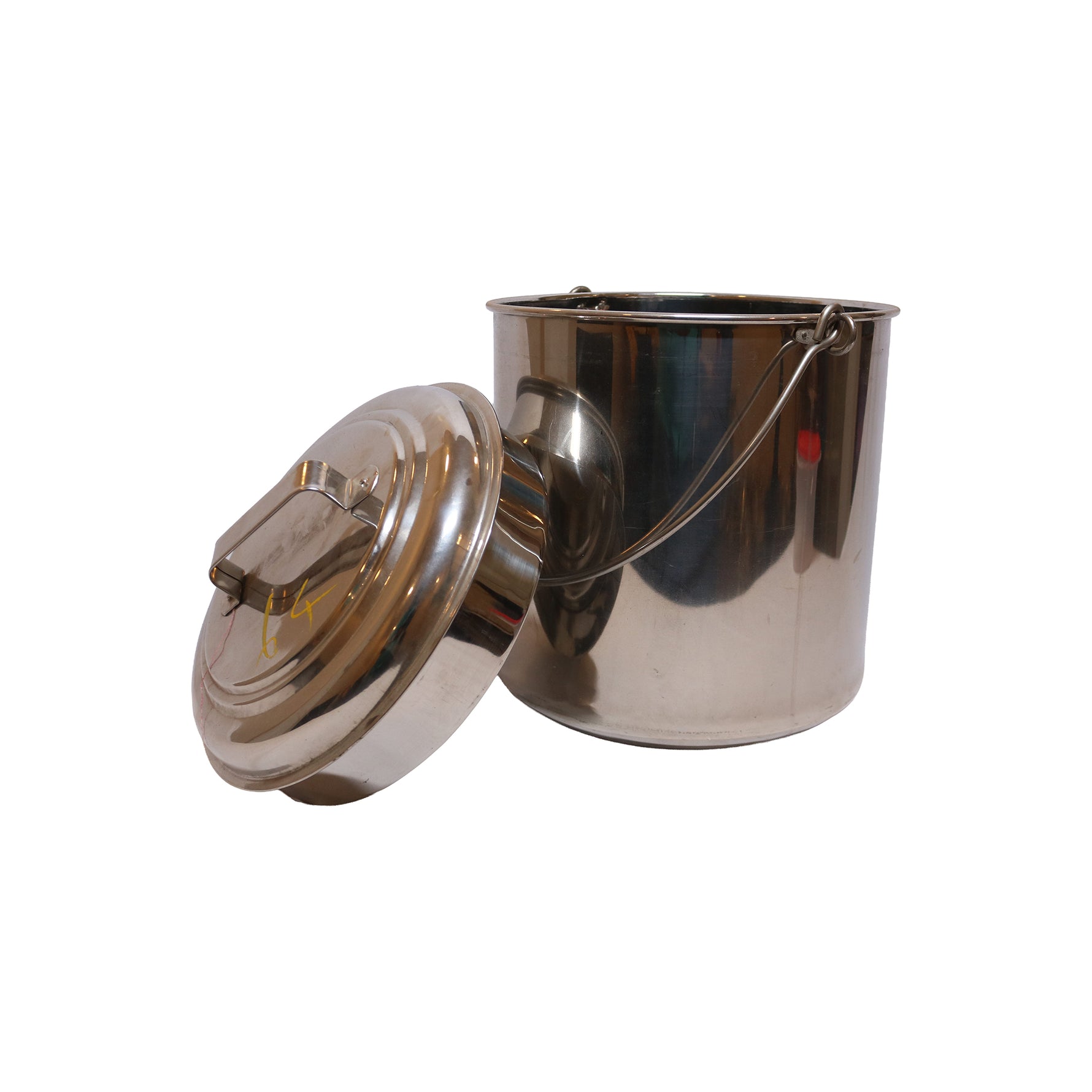 Stainless Steel Cylindrical Bucket with Lid, image 2