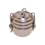 Stainless Steel Cylindrical Lunch Carrier, image 1