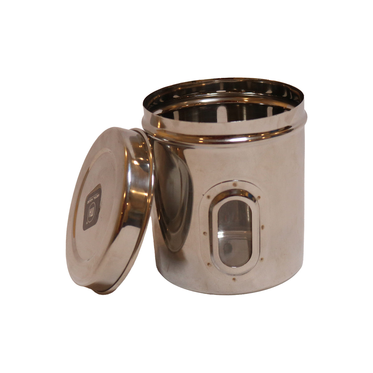 Stainless Steel Dabba with Glass Viewing Window, image 1