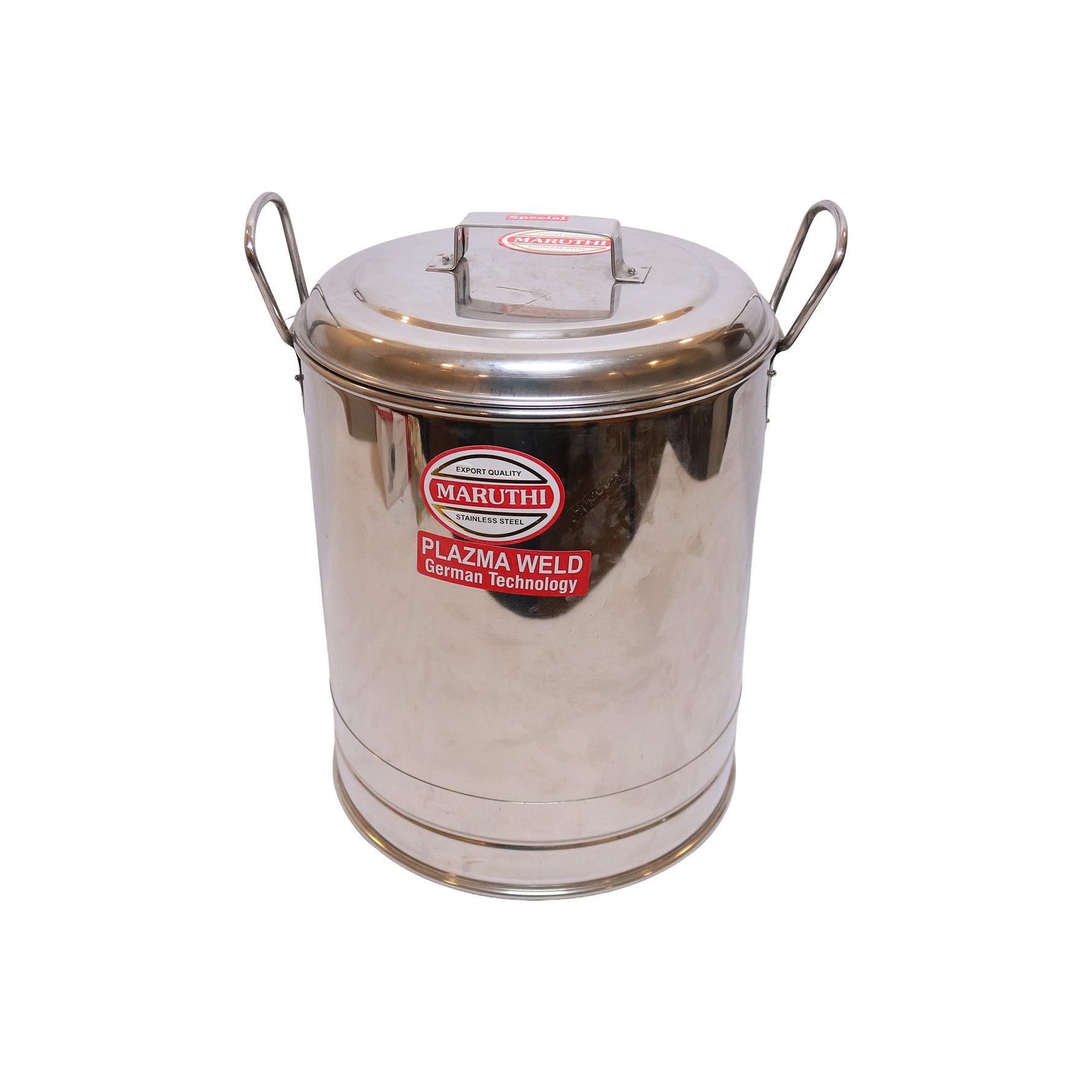 Stainless Steel Drum Container with Dual Handles, image 1