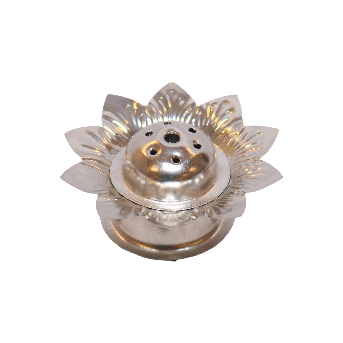 Stainless Steel Lotus Incense Burner, image 1