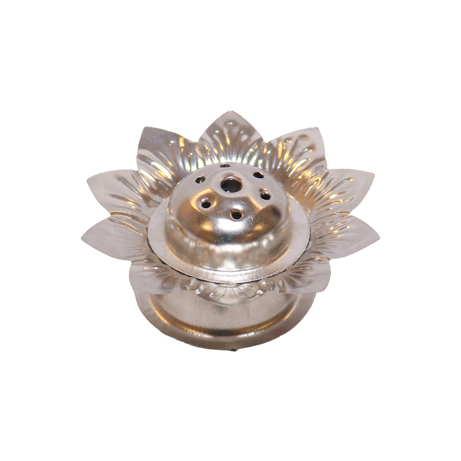 Stainless Steel Lotus Incense Burner, image 1