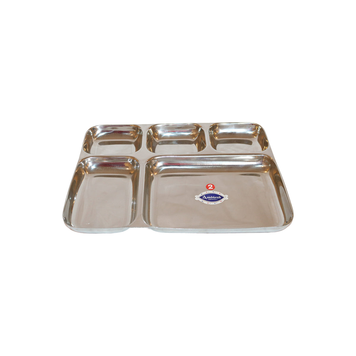 Stainless Steel Partitioned Meal Tray, image 1