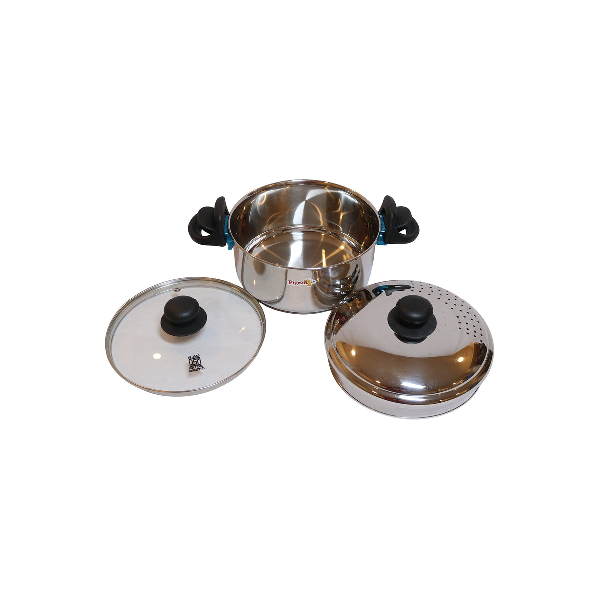 Stainless Steel Strain Mate Cooking Pot with Glass Lid, image 1