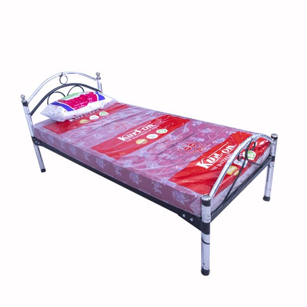 Steel cot sales with mattress